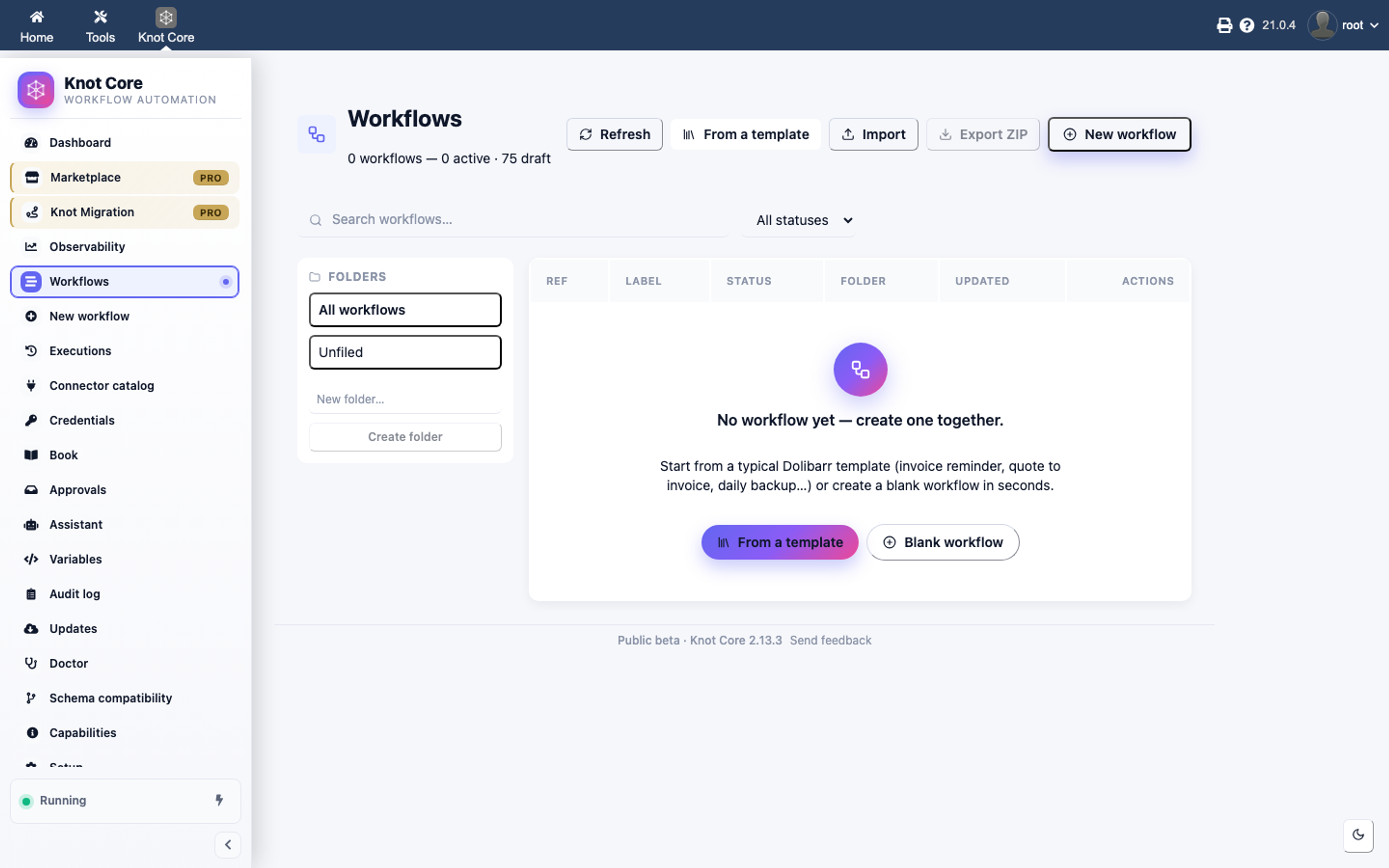 Enable Examples Activer un exemple | Documentation Knot